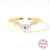 Fashion Geometric Heart Shape Sterling Silver Inlay Zircon Open Ring 1 Piece