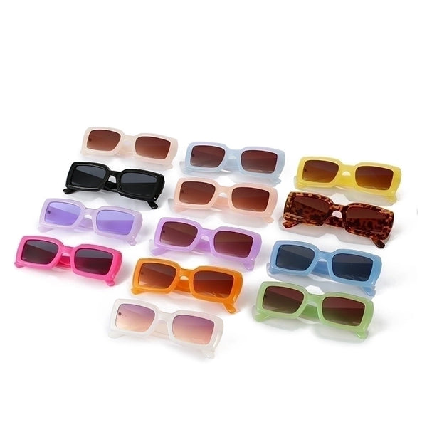 Fashion Geometric Leopard Ac Square Full Frame Women's Sunglasses