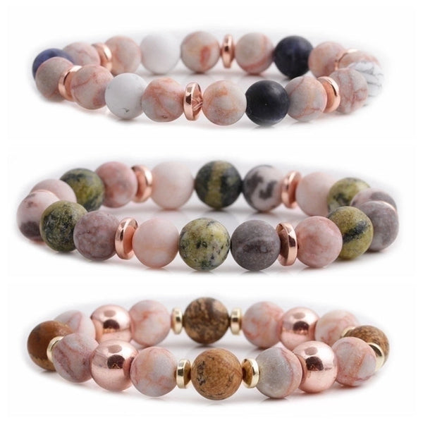 Fashion Geometric Natural Stone No Inlaid Bracelets