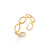 Fashion Geometric Palm Heart Shape Stainless Steel Hollow Out Gold Plated Open Ring