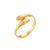 Fashion Geometric Palm Heart Shape Stainless Steel Hollow Out Gold Plated Open Ring