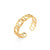 Fashion Geometric Palm Heart Shape Stainless Steel Hollow Out Gold Plated Open Ring