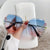 Fashion Geometric Pc Oval Frame Rhinestone Frameless Women's Sunglasses