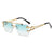 Fashion Geometric Pc Square Frameless Men's Sunglasses