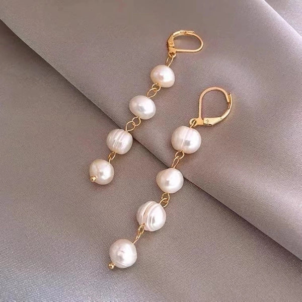 Fashion Geometric Pearl Plating Earrings 1 Pair