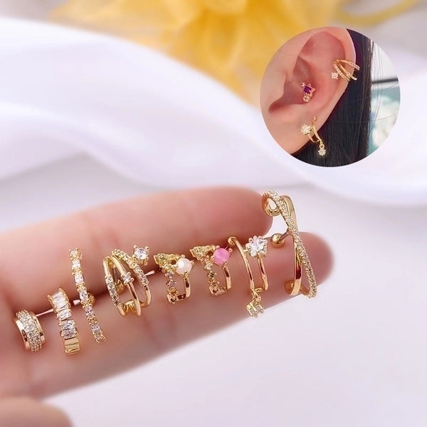 Fashion Geometric Plating Inlay Copper Zircon Ear Studs