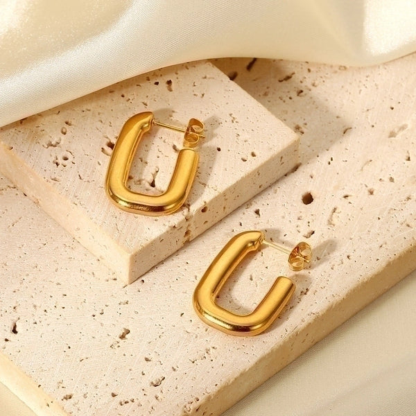 Fashion Geometric Plating Stainless Steel No Inlaid Earrings