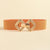 Fashion Geometric Pu Leather Alloy Metal Button Women's Leather Belts