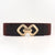 Fashion Geometric Pu Leather Alloy Metal Button Women's Leather Belts