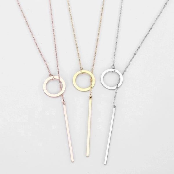 Fashion Geometric Round Stainless Steel Necklace Clavicle Chain Wholesale