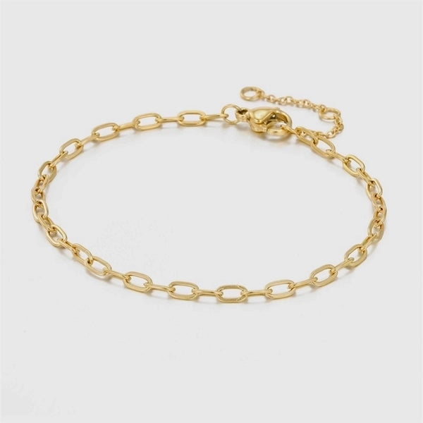 Fashion Geometric Stainless Steel 14K Gold Plated No Inlaid Bracelets In Bulk