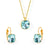 Fashion Geometric Stainless Steel Artificial Gemstones Earrings Necklace 1 Set