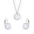 Fashion Geometric Stainless Steel Artificial Gemstones Earrings Necklace 1 Set