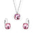 Fashion Geometric Stainless Steel Artificial Gemstones Earrings Necklace 1 Set