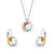 Fashion Geometric Stainless Steel Artificial Gemstones Earrings Necklace 1 Set