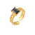 Fashion Geometric Stainless Steel Geometry National Tide Metal Zircon Gold Plated Rings