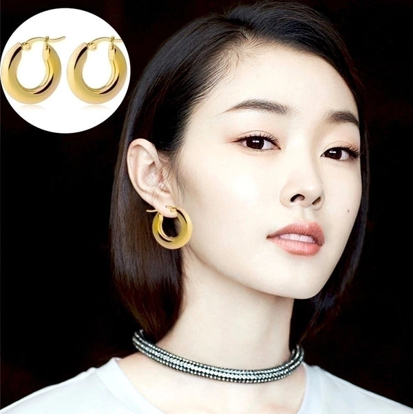 Fashion Geometric Stainless Steel Gold Plated Earrings 1 Pair