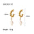 Fashion Geometric Stainless Steel Gold Plated Freshwater Pearl Gold Plated Drop Earrings