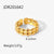 Fashion Geometric 304 Stainless Steel Natural Stone Gold Plated Open Ring