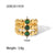 Fashion Geometric 304 Stainless Steel Natural Stone Gold Plated Open Ring