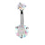 Fashion Geometric Stainless Steel Inlaid Zircon Belly Ring