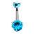 Fashion Geometric Stainless Steel Inlaid Zircon Belly Ring