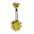 Fashion Geometric Stainless Steel Inlaid Zircon Belly Ring