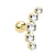 Fashion Geometric Stainless Steel Inlay Artificial Diamond Ear Studs 1 Piece