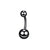 Fashion Geometric Stainless Steel Inlay Zircon Belly Ring