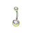 Fashion Geometric Stainless Steel Inlay Zircon Belly Ring