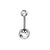 Fashion Geometric Stainless Steel Inlay Zircon Belly Ring