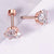 Fashion Geometric Stainless Steel Inlay Zircon Ear Studs 1 Pair