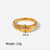 Fashion Geometric Stainless Steel Inlay Zircon Gold Plated Rings