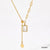 Fashion Geometric Stainless Steel Inlay Zircon Pendant Necklace 1 Piece