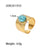 Fashion Geometric Stainless Steel Irregular Artificial Gemstones Gold Plated Rings