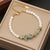 Fashion Geometric Stainless Steel Natural Stone Shell Beaded Bracelets