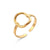 Fashion Geometric Stainless Steel Plating Gold Plated Open Ring