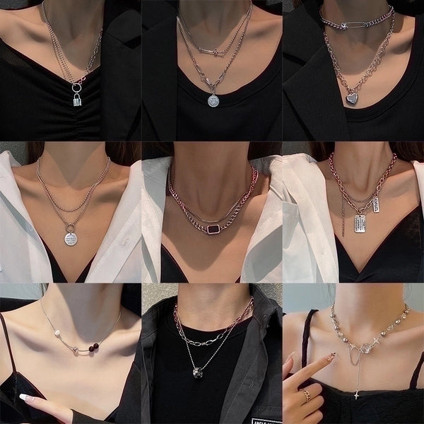 Fashion Geometric Stainless Steel Plating Inlay Zircon Necklace 1 Piece