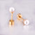 Fashion Geometric Stainless Steel Plating Pearl Ear Studs 1 Pair