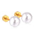 Fashion Geometric Stainless Steel Plating Pearl Ear Studs 1 Pair