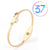 Fashion Geometric Stainless Steel Plating Zircon Bangle