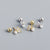 Fashion Geometric Sterling Silver Plating Artificial Pearls Zircon Ear Studs 1 Pair