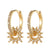 Fashion Geometric Sun Star Copper Drop Earrings Inlay Zircon Copper Earrings