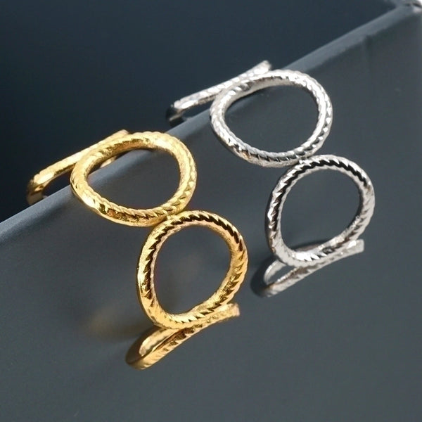 Fashion Geometric Titanium Steel Plating Open Ring