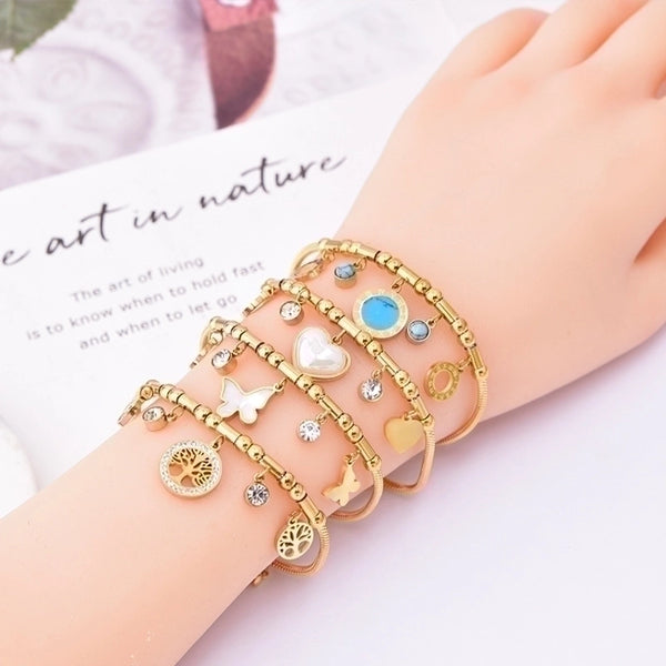 Fashion Geometric Titanium Steel Plating Shell Bracelets