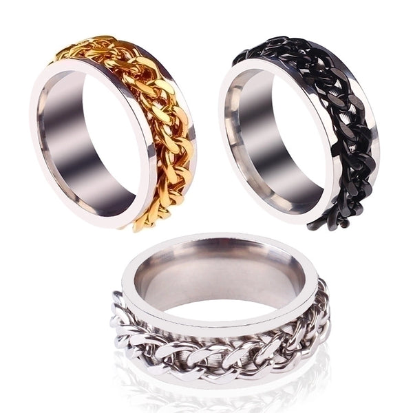 Fashion Geometric Titanium Steel Rings Plating Stainless Steel Rings 1 Piece