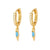 Fashion Geometric Water Drop Leaf Round Turquoise Copper Earrings