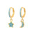 Fashion Geometric Water Drop Leaf Round Turquoise Copper Earrings