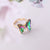 Fashion Gradient Butterfly Copper Adjustable Ring