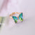 Fashion Gradient Butterfly Copper Adjustable Ring